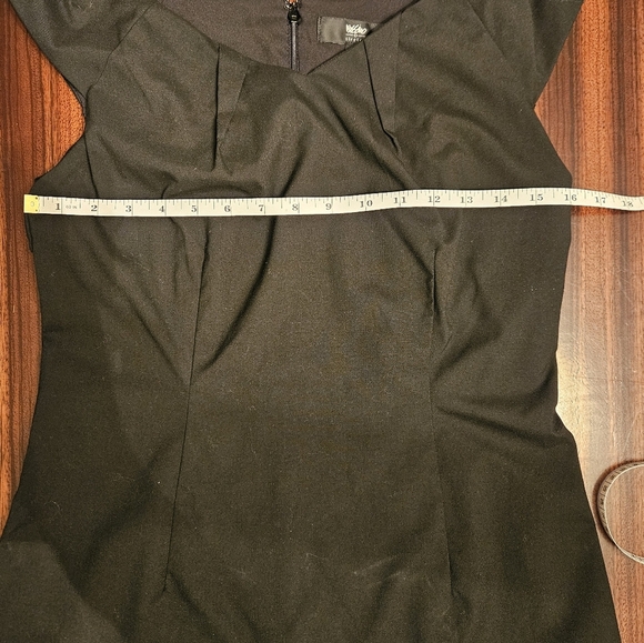 Mossimo Stretch Black Midi Cap Sleeve V-neck Shift Dress Businesscore Sz 8 EUC - Picture 5 of 10